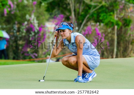 CHONBURI - MARCH 1: Lexi Thompson of USA in Honda LPGA Thailand 2015 at Siam Country Club, Pattaya Old Course on March 1, 2015 in Chonburi, Thailand.