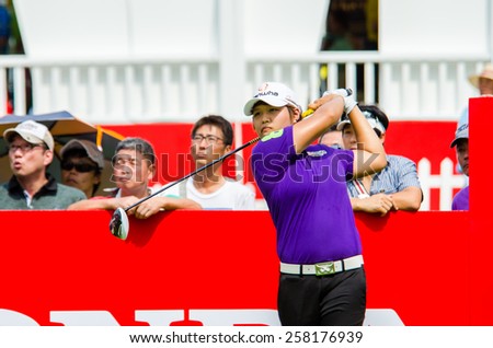 CHONBURI - FEBRUARY 28: Haru Nomura of Japan in Honda LPGA Thailand 2015 at Siam Country Club, Pattaya Old Course on February 28, 2015 in Chonburi, Thailand.