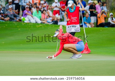 CHONBURI - FEBRUARY 28: Jessica Korda of USA in Honda LPGA Thailand 2015 at Siam Country Club, Pattaya Old Course on February 28, 2015 in Chonburi, Thailand.