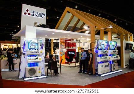 NONTHABURI - MAY 3 : People and booths in exhibition design of The Architect Thai at Architect 2015 on May 3, 2015 in Nonthaburi, Thailand.