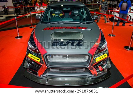 NONTHABURI - JUNE 24 : BLITZ RACING PROJECT WRX on display at Bangkok International Auto Salon 2015 is Exciting Modified Car Show on June 24, 2015 in Nonthaburi, Thailand.