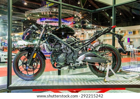 NONTHABURI - JUNE 24 : Yamaha motorcycle on display at Bangkok International Auto Salon 2015 is Exciting Modified Car Show on June 24, 2015 in Nonthaburi, Thailand.