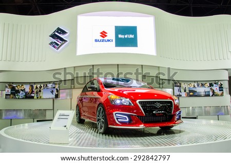NONTHABURI - JUNE 24 : Suzuki Ciaz car on display at Bangkok International Auto Salon 2015 is Exciting Modified Car Show on June 24, 2015 in Nonthaburi, Thailand.