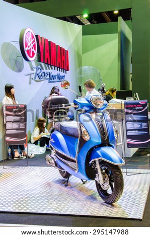 NONTHABURI - JUNE 24 : The Yamaha motorcycle on display at Bangkok International Auto Salon 2015 is Exciting Modified Car Show on June 24, 2015 in Nonthaburi, Thailand.