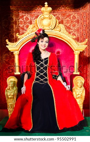 LOPBURI, THAILAND - FEBRUARY 18 : The unidentified female actor perform at the historic on The age of King Narai the Great Fair, on February 18, 2012 in Lopburi, Thailand.