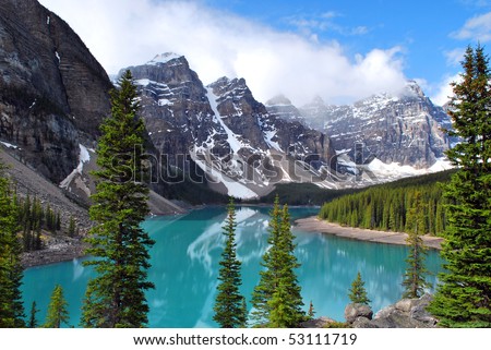 stock photo Moraine Lake in Banff National Park Alberta Canada