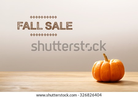 Fall Sale message with a orange small pumpkin