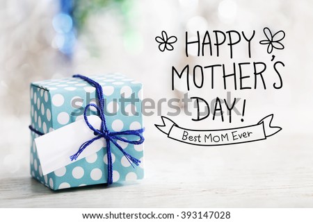 Happy Mothers Day message with small handmade gift box