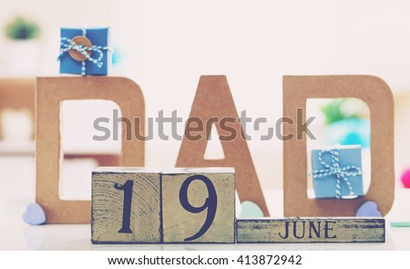June 19th Father\'s day celebration theme with DAD letters