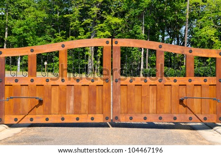 Large Wooden Security Entrance Gates