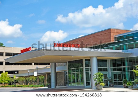 New Modern Hospital Emergency Room Entrance