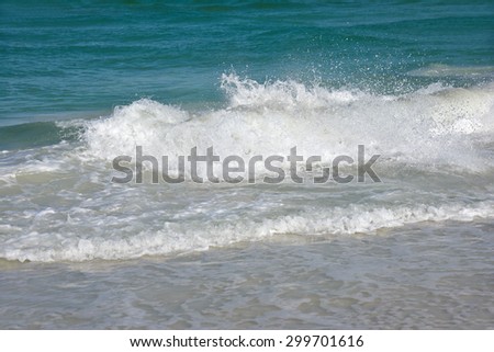 Ocean Waves of the Gulf of Mexico on the Sandy Beaches of Anna Maria Island