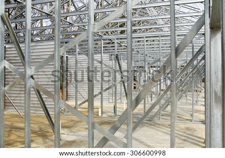 Steel Framing of a New Commercial Building