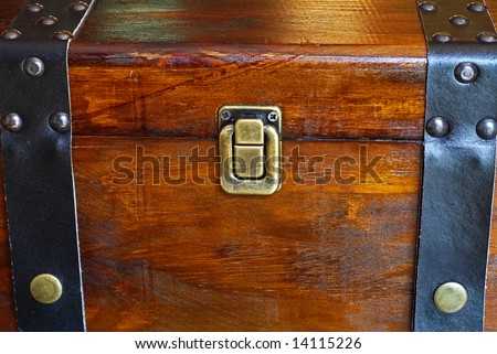 Close-up of a Small Wooden Storage Chest