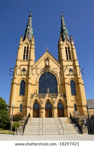 Front Facade of a Beautiful Catholic Church