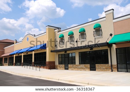 Store Fronts in New Shopping Center