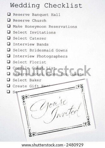 Weddings Checklist on Wedding Checklist Stock Photo 2480929   Shutterstock