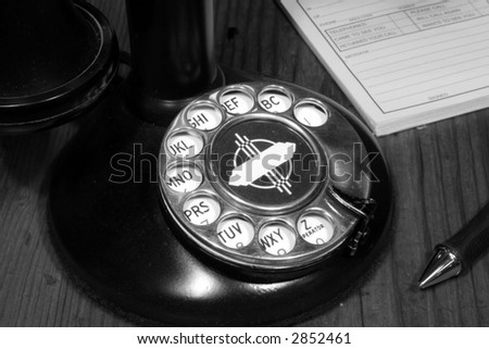 Vintage Telephone Dial (Black and White)