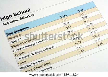 High School Class Schedule