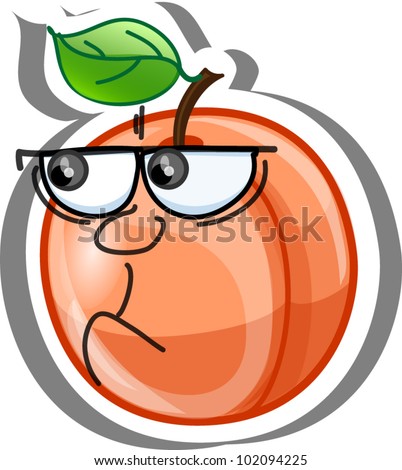 cartoon peaches fruit