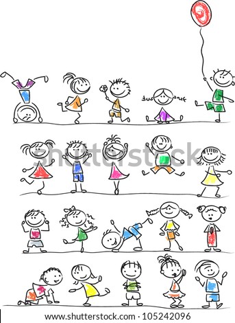 Cute happy cartoon kids Cute happy cartoon kids
