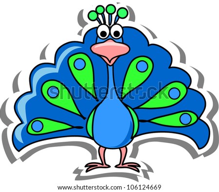 Cartoon Peacock Stock Vector Illustration 106124669 : Shutterstock