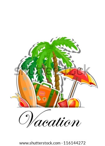Vacation and travel background, vector illustration for your design