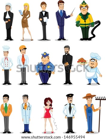 Cartoon characters of different professions Cartoon characters of different professions