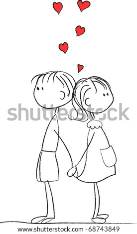 stock vector : love boy and girl holding hands eps10 vector