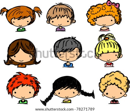 Children Faces Cartoon