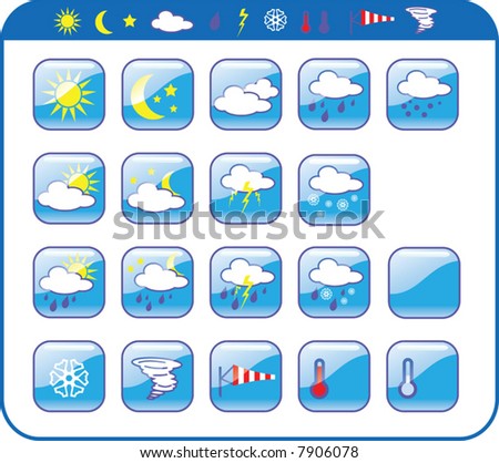 weather icons for kids. stock vector : Weather icons