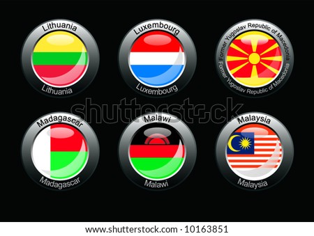 vector : Flag icon set (part 18 – Lithuania, Luxembourg, Former Yugoslav