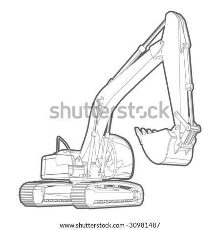 Excavator Stock Vector Illustration 30981487 : Shutterstock