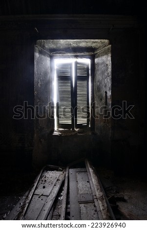 old dark window