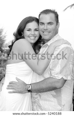 Attractive Young Brunette Couple Black and White