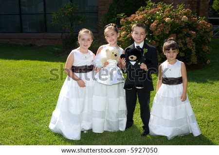 stock photo Adorable Child Wedding Party