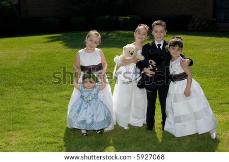 stock photo Adorable Child Wedding Party