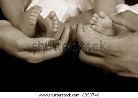 Twin Babies Feet