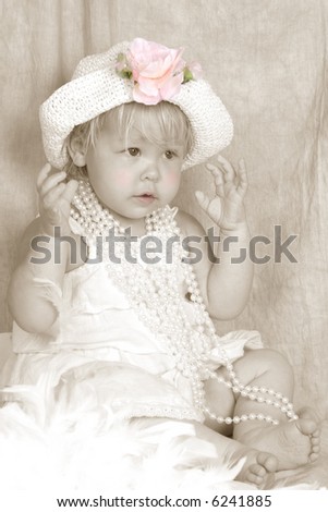 Baby Girl Playing Dress Up