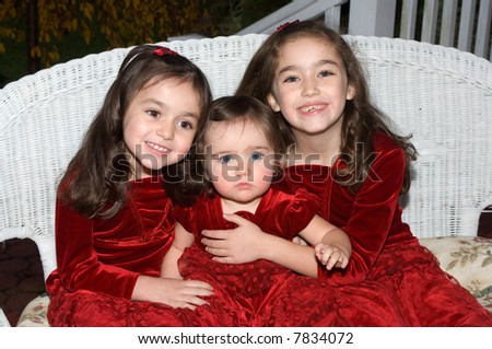 Three Sisters in Holiday Attire