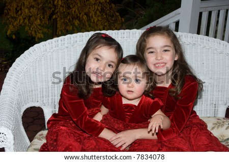 Three Sisters in Holiday Attire