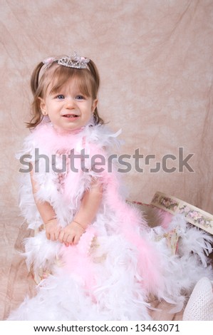 Adorable Little Girl Playing Dress Up