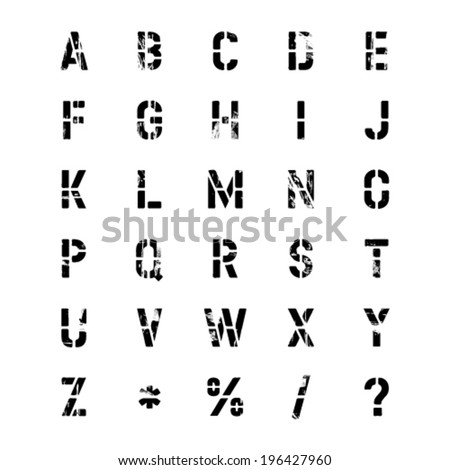 Stencil Black Vector Font Stencil Black Vector Font