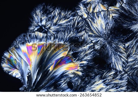 Colorful Micro Crystals in polarized Light