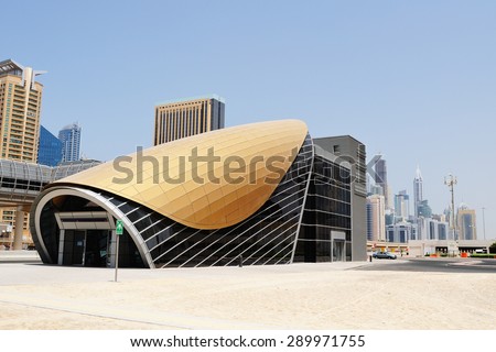 Metro station in Dubai.
