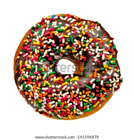 Delicious Donut With Sprinkles Isolated On White Background