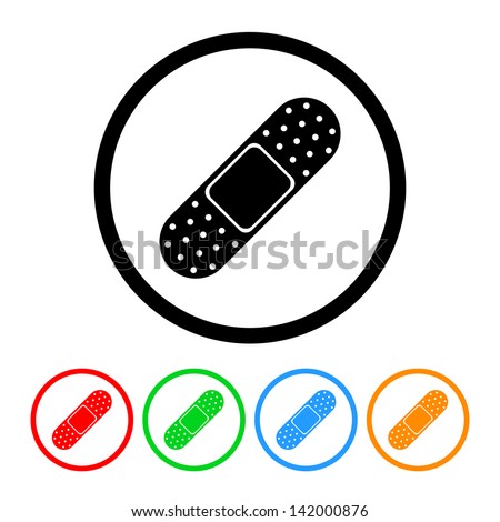 Bandage Health & Medical Icon in Vector Format with Four Color Variations