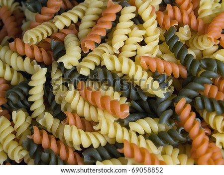 Rainbow Pasta Close Up Full Frame Photograph