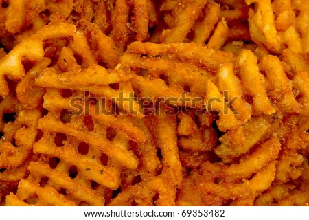 Mesquite Barbeque Waffle Fries Full Frame Photograph