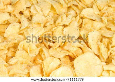 Potato Chips Full Frame Photograph in Detail